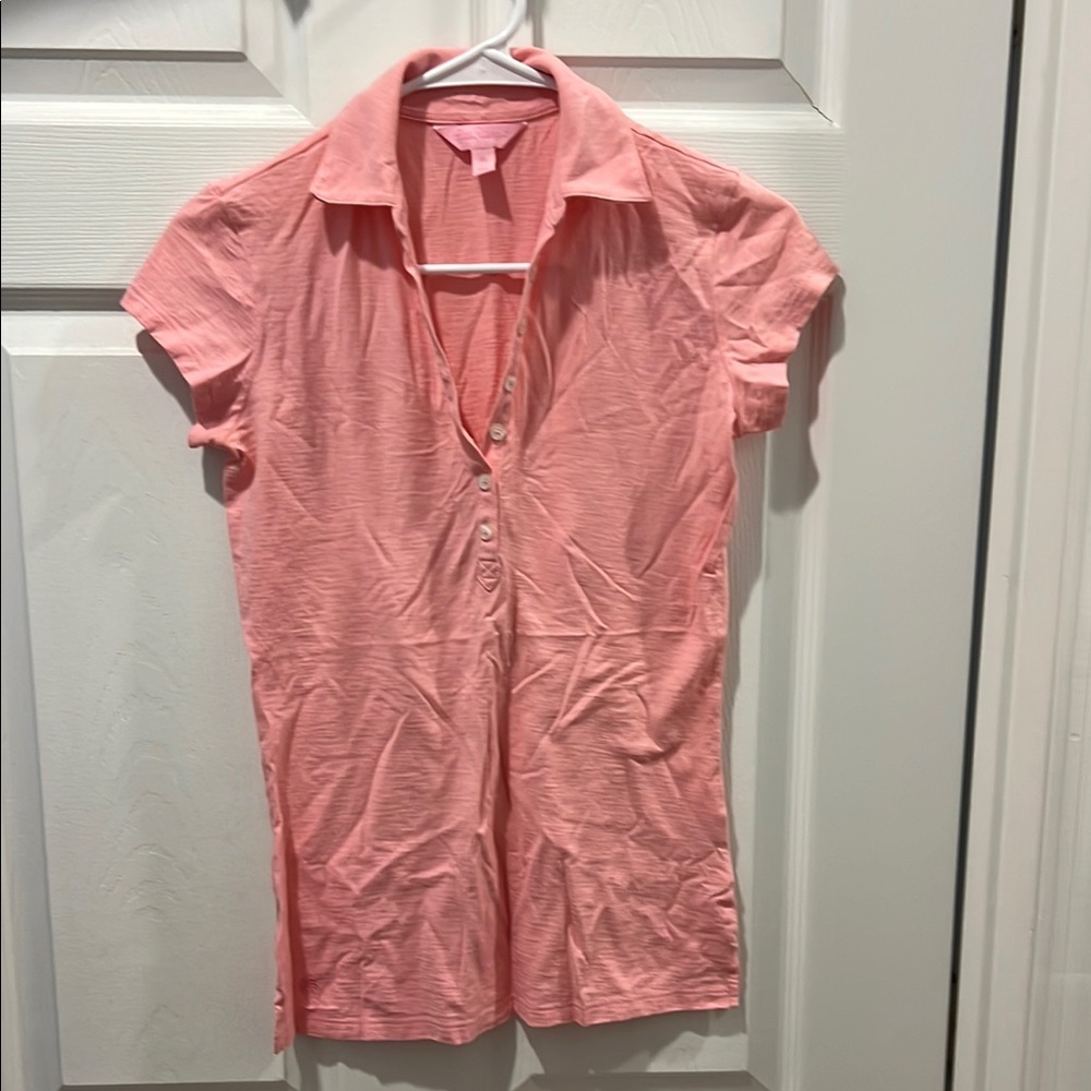 Pink Collared Button-Up Shirt